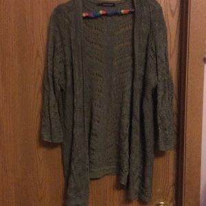 Crochet sweater olive colored Maurice’s brand